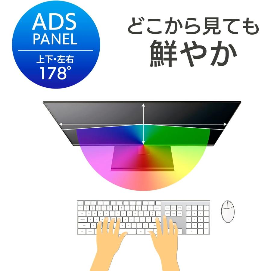 液晶 モニタ 21.5インチ アイオーデータ LCD-AH221EDB 広視野角ADSパネル HDMI フルHD ディスプレイ 角度調整 スピ−カ− t-27w-3｜pchands｜07