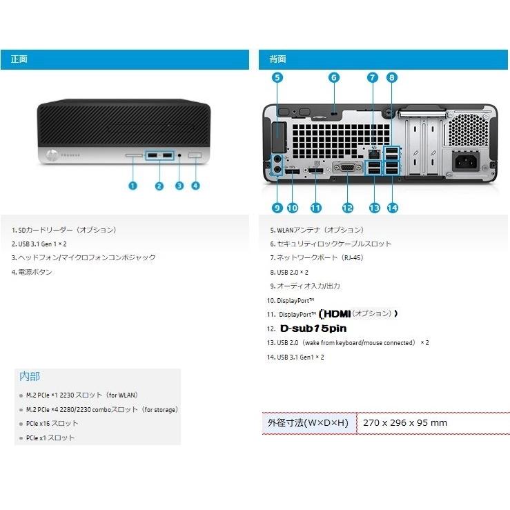 ProDesk デスクトップパソコン Windows11 中古パソコン PC HP モニタ