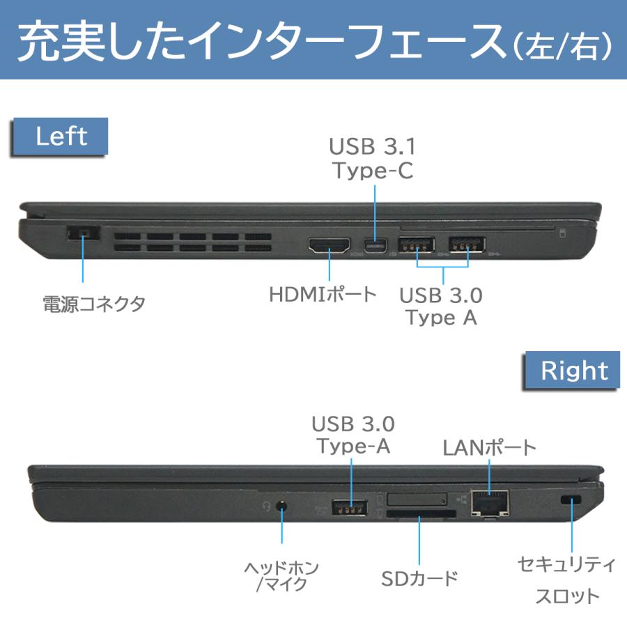 Lenovo ThinkPad X260 第6世代Core i3-6100U Microsoft Office 2019 新品SSD128GB メモリ4GB  Webカメラ 12.5インチ HDMI WIFI Windows11 ノートパソコン｜pclife｜04