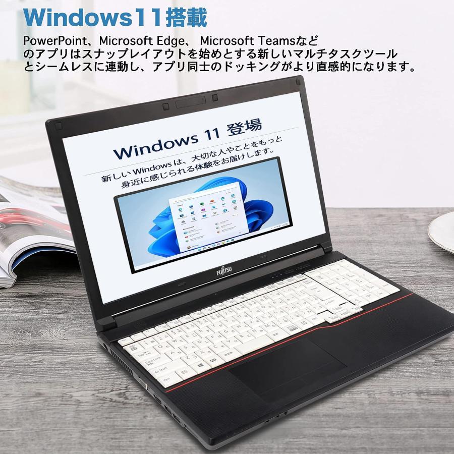 富士通 FUJITSU ノートパソコン 第四世代Corei3/Microsoft Office 2019搭載/メモリ8GB/SSD256GB/DVD/HDMI/WIFI/Windows11/無線/DVD/HDMI/15.6型｜pclife｜04