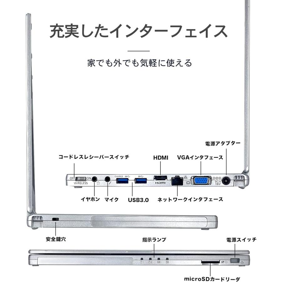 Panasonic CF-MX3 Microsoft Office 2021 Core i5-4310U Webカメラ メモリ4GB SSD256GB 12.5型 フルHD タッチパネル Win11 HDMI WIFI 中古ノートパソコン | Panasonic | 05