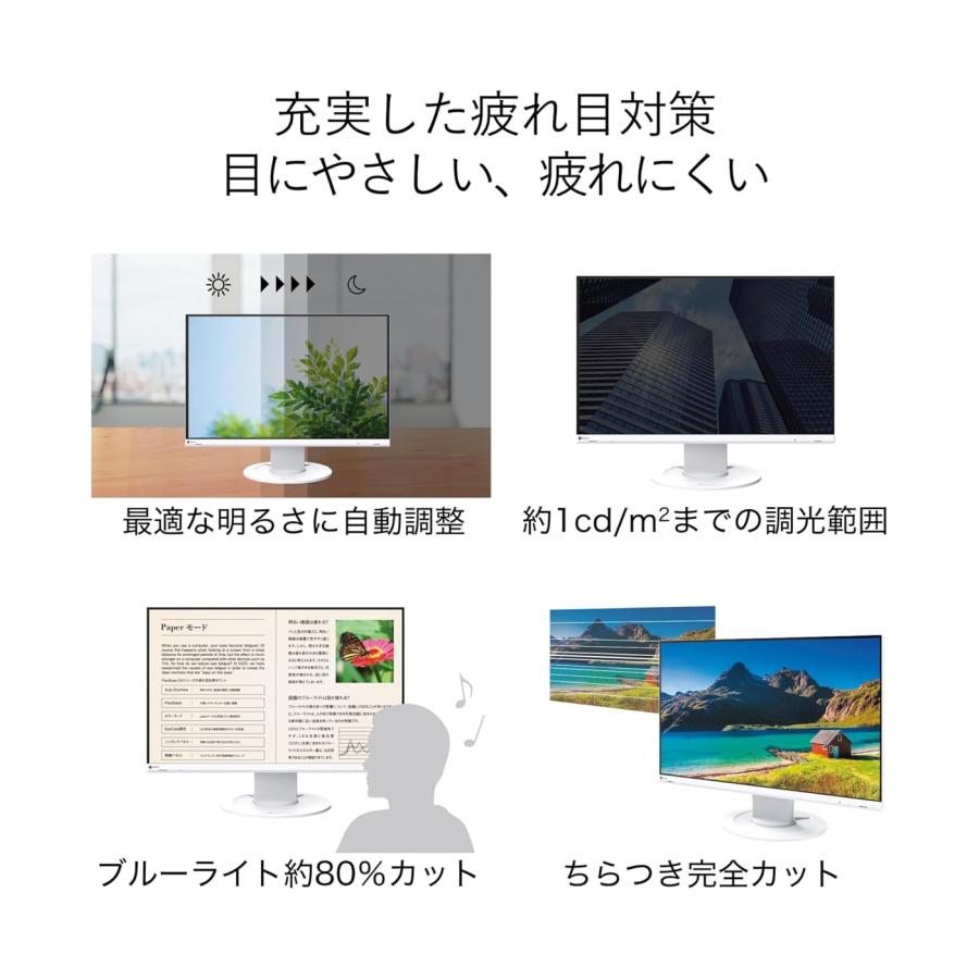 EIZO モニター 22.5インチ FlexScan EV2360 IPSパネル 1920x1200 16:10 HDMI DP 高さ調整 画面回転 中古ディスプレイ | DELL | 03