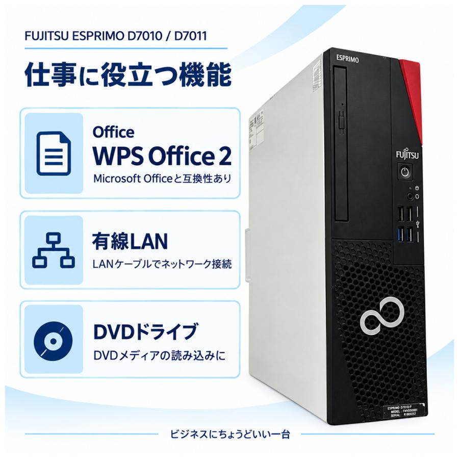 FMV ESPRIMO SFF 第10世代 Core i5 メモリ16GB SSD 512GB Office付き