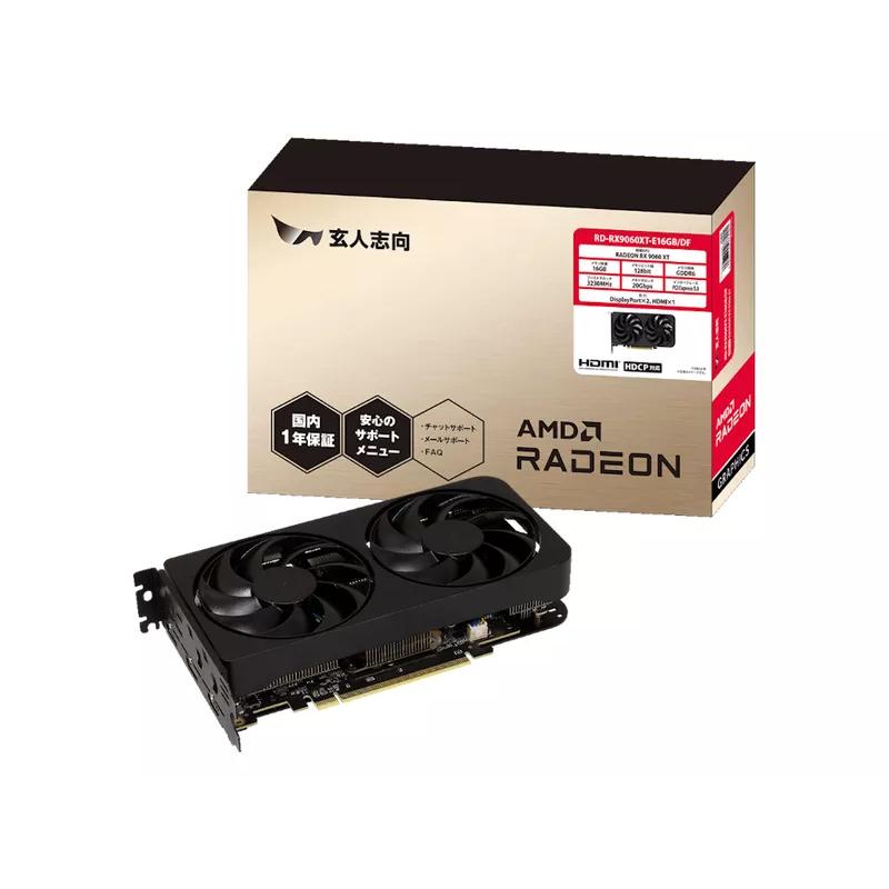 玄人志向 Radeon RX9060XT GDDR6 16GB RD-RX9060XT-E16GB/DF | 玄人志向