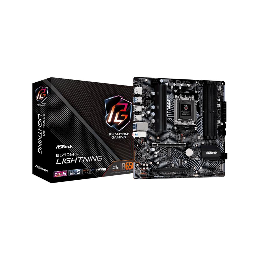 ASRock Socket AM5 AMD B650 Micro ATX B650M PG Lightning