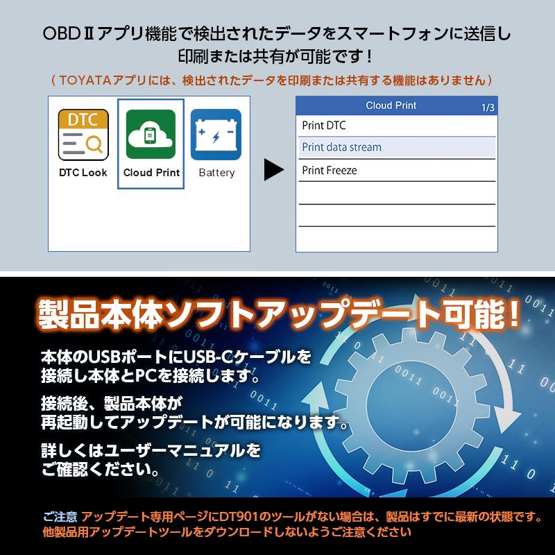 ご確認 DT-901トヨタ専用 OBD2 全システム 診断機 車両故障・DTC確認