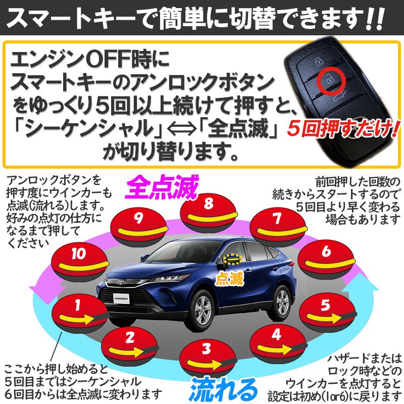 TOYOTA 新型ハリアー80系 対応 ドアミラーシーケンシャル 流れるLED