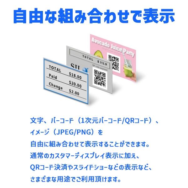 【SII正規代理店】 RP-F10搭載可能（Airレジ/スマレジ対応） カスタマーディスプレイ USB DSP-A01-W1 /DSP-A01-K1　ホワイト・ブラック　セイコーインスツル |  | 01