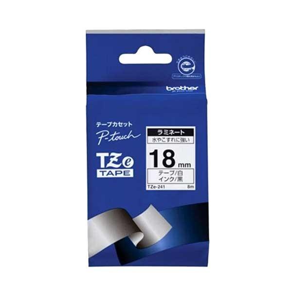 【ブラザー正規代理店】TZe-241 ピータッチ用テープカートリッジ ラミネートテープ 白地/黒字 １８ｍｍ｜pcpos2｜02