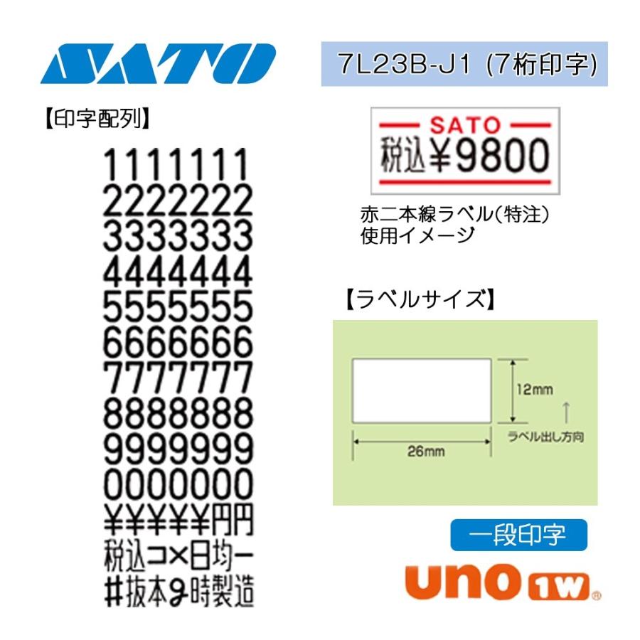 SATO サトー ハンドラベラー UNO1W ウノ (1段印字) 本体 価格表示 日付表示 管理番号表示 賞味期限 税込み 税抜き 6L23B-J1  7L23B-J1 8L23-J1 10L23-J1｜pcpos2｜03