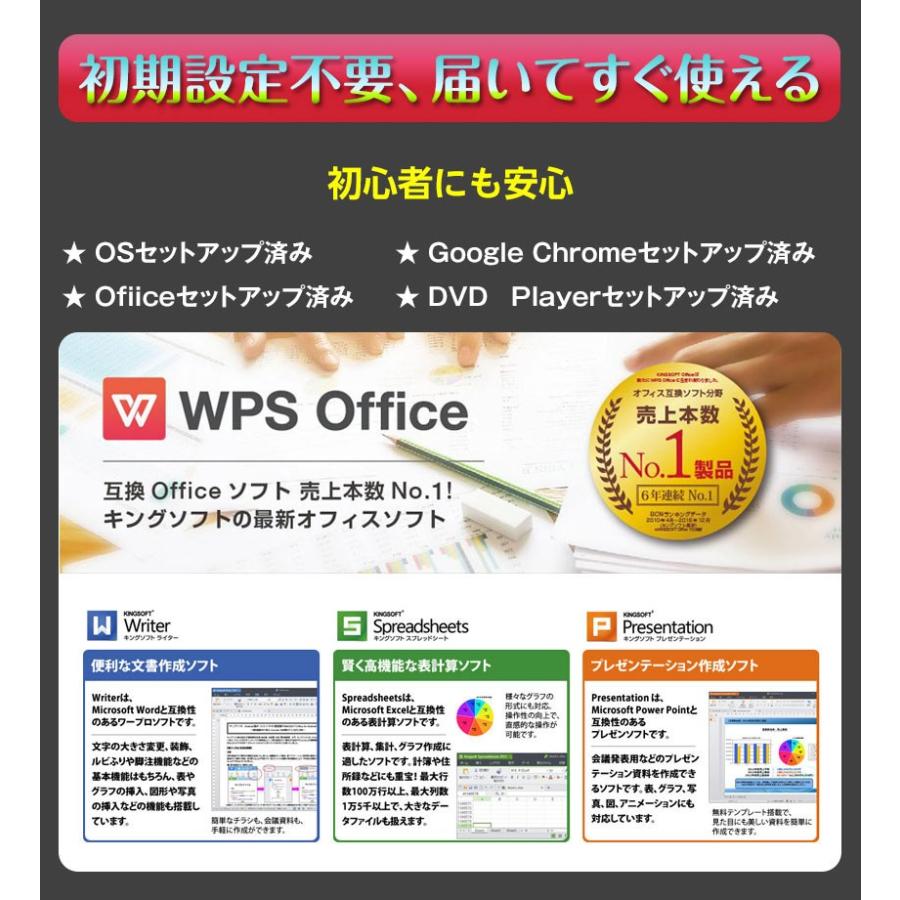 ハイスペック ノートパソコン 中古 安い office付き Windows10 8GB