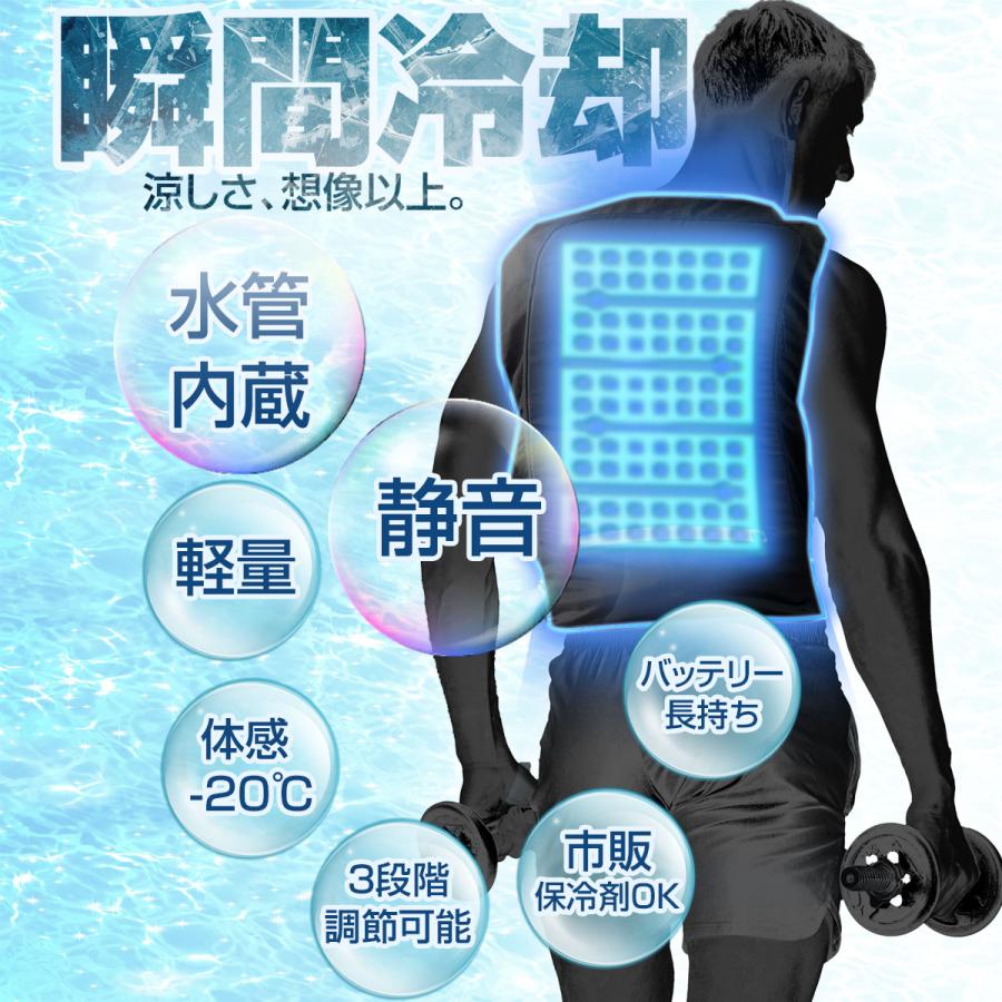 水冷服 水冷ベスト プロ仕様 フリーサイズ ブラック アイスベスト