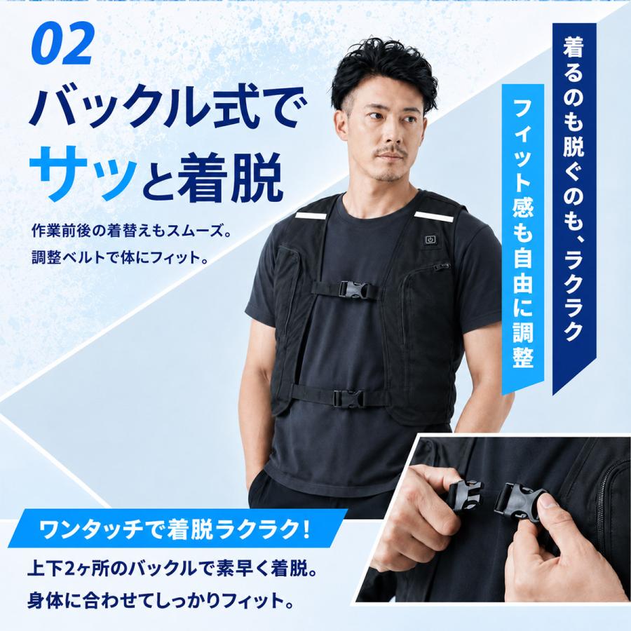 水冷服 水冷ベスト プロ仕様 フリーサイズ ブラック アイスベスト