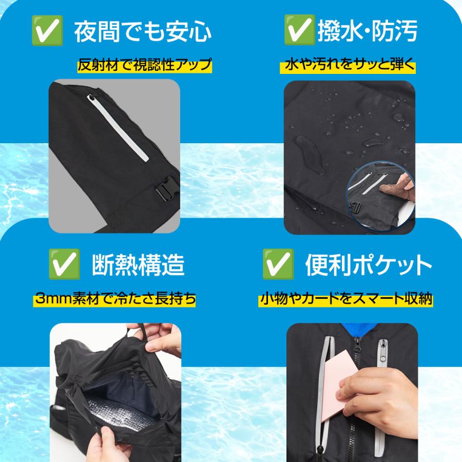 水冷服 水冷ベスト プロ仕様 フリーサイズ ブラック アイスベスト