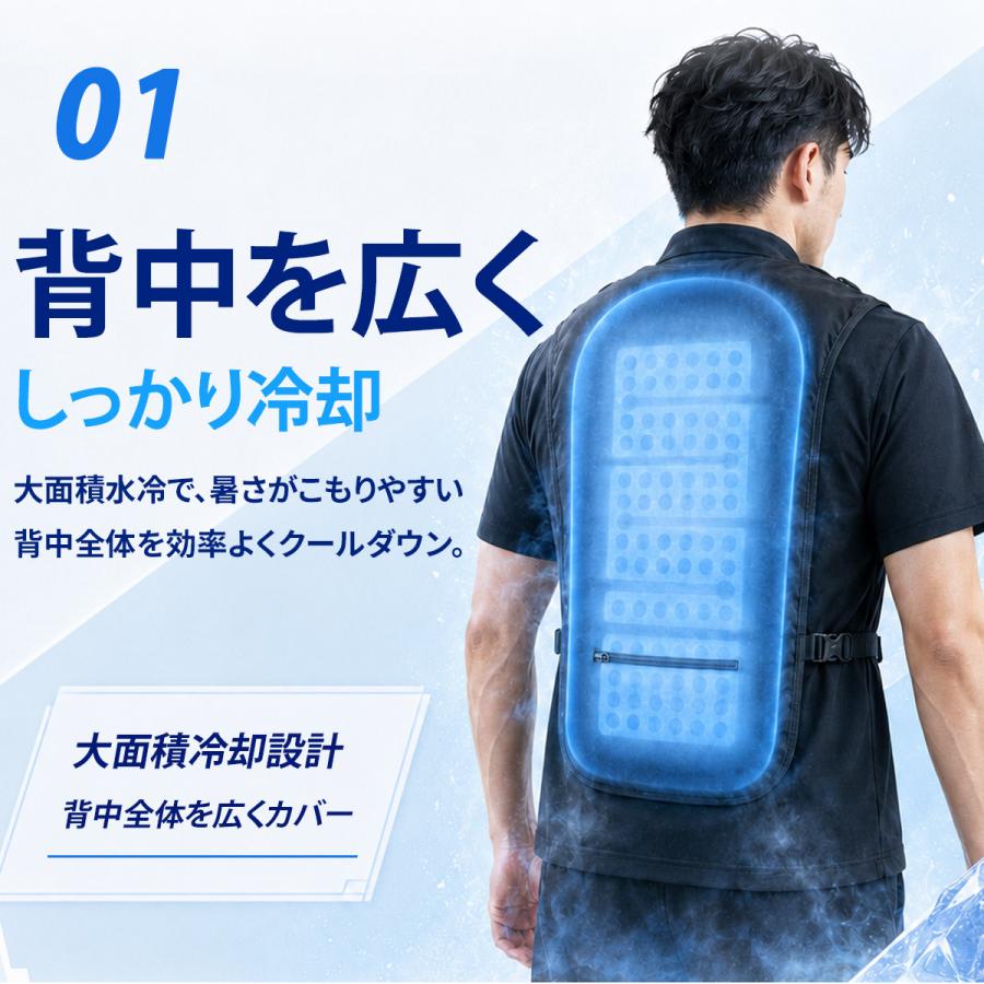 水冷服 水冷ベスト プロ仕様 フリーサイズ ブラック アイスベスト