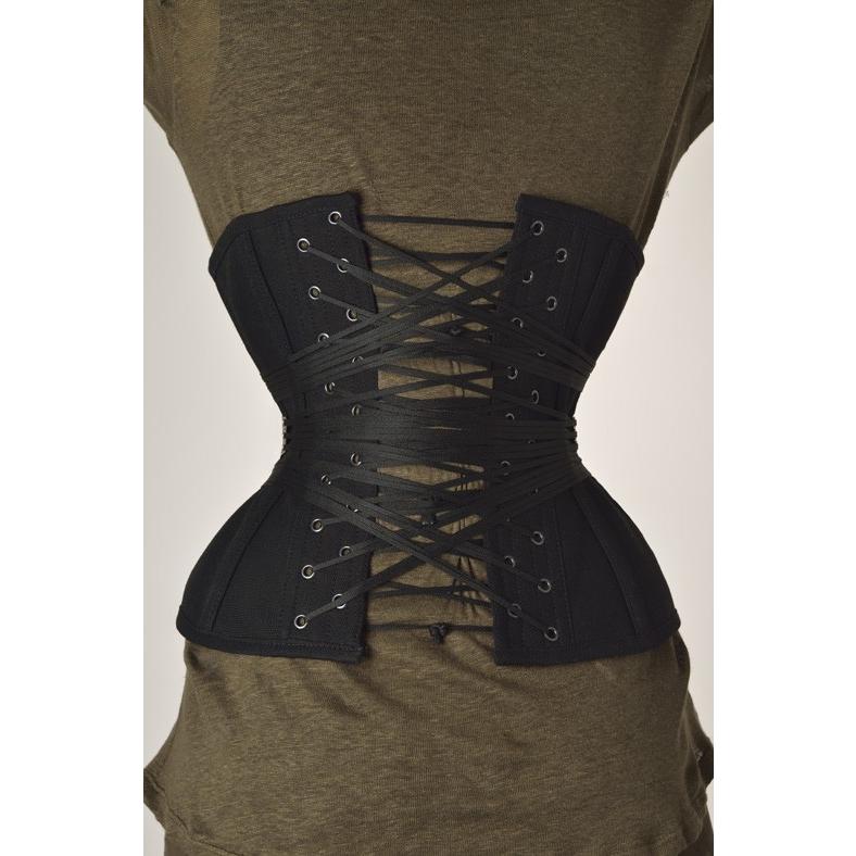 【週末限定】ピュアワン pureone corsetファンレーシングコルセット 砂時計型ファンレーシング（ブラック ピュアワン コルセット ワークス
