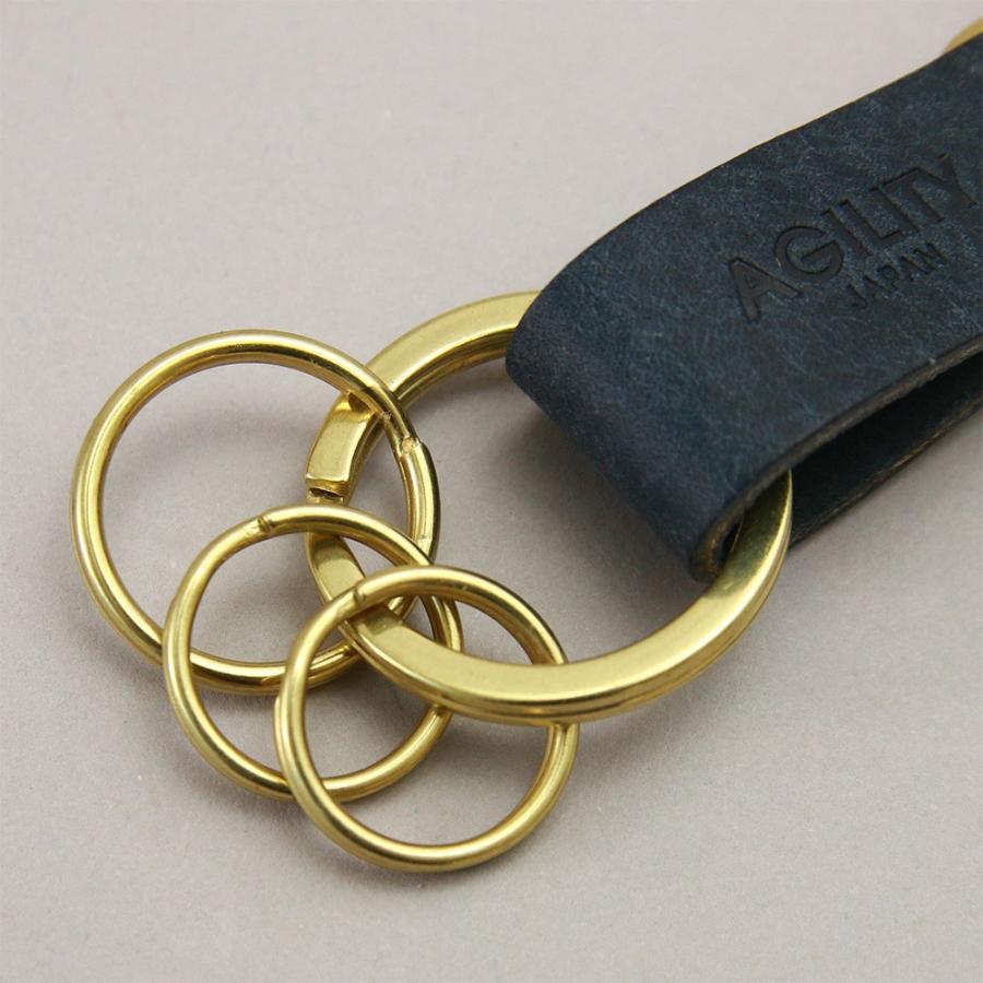 【ネコポス】カラビナ レザー 革 キーホルダー ベルトループ 小物 キーリング 牛革 AGILITY affa アジリティアッファ ブローシュ[M便 9/10] | AGILITY | 09