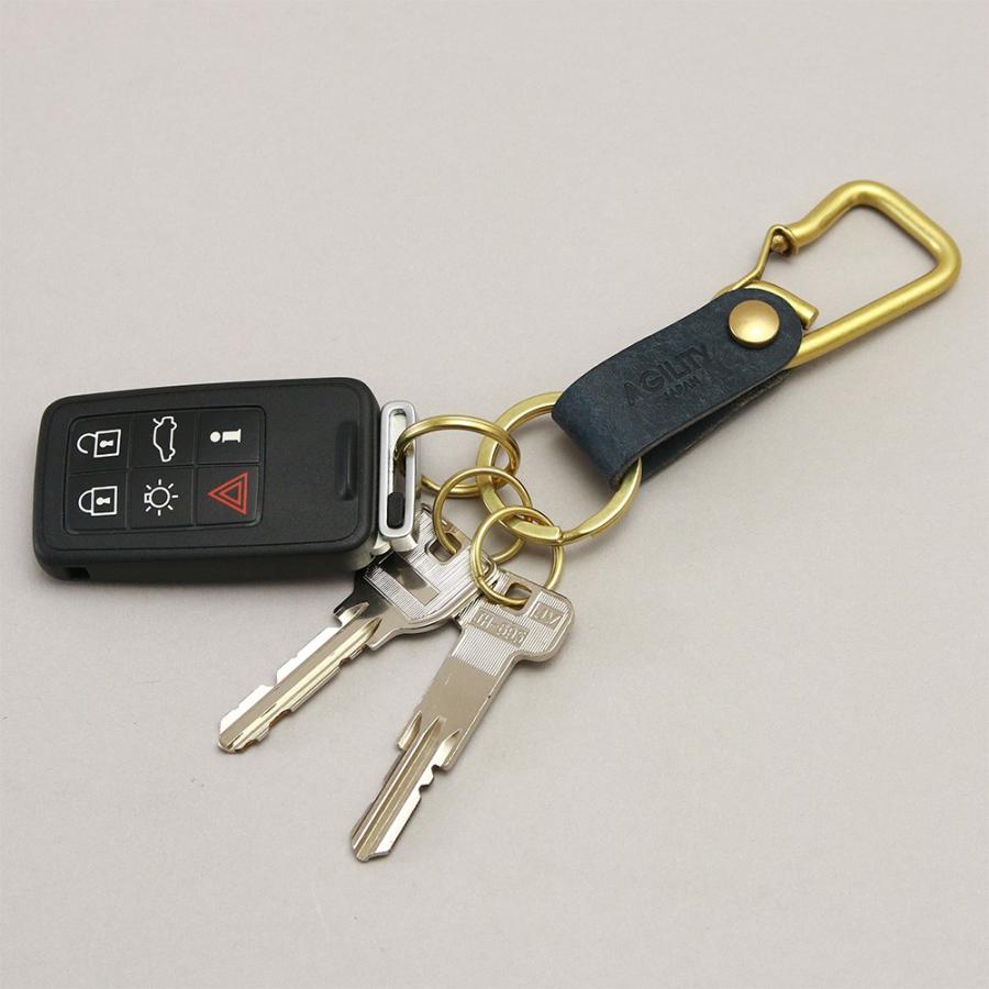【ネコポス】カラビナ レザー 革 キーホルダー ベルトループ 小物 キーリング 牛革 AGILITY affa アジリティアッファ ブローシュ[M便 9/10] | AGILITY | 12