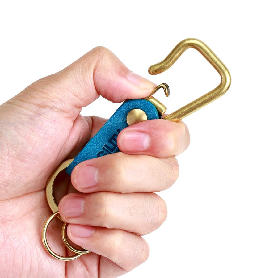 【ネコポス】カラビナ レザー 革 キーホルダー ベルトループ 小物 キーリング 牛革 ターコイズブルー AGILITY affa アジリティアッファ ブローシュ[M便 9/10] | AGILITY | 11