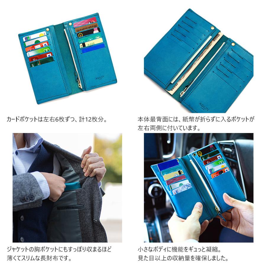 AGILITY 青色 長財布 ジッパーポケット付き AGILITY 青色 長財布 ジッパーポケット付き AGILITY 長財布