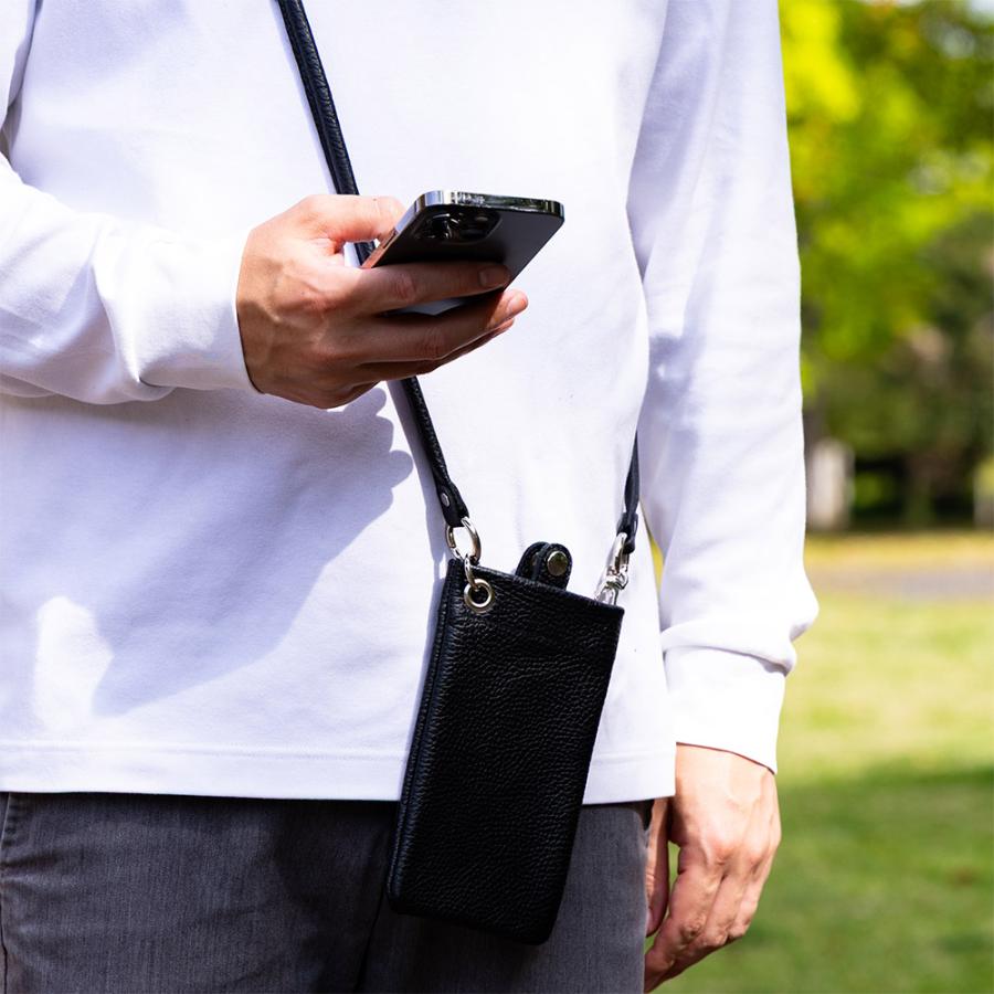 スマホショルダー スマホポーチ バッグ 本革 レザー かわいい ベロ付き 小さい   AGILITY affa アジリティ アッファ ペタル | AGILITY | 22