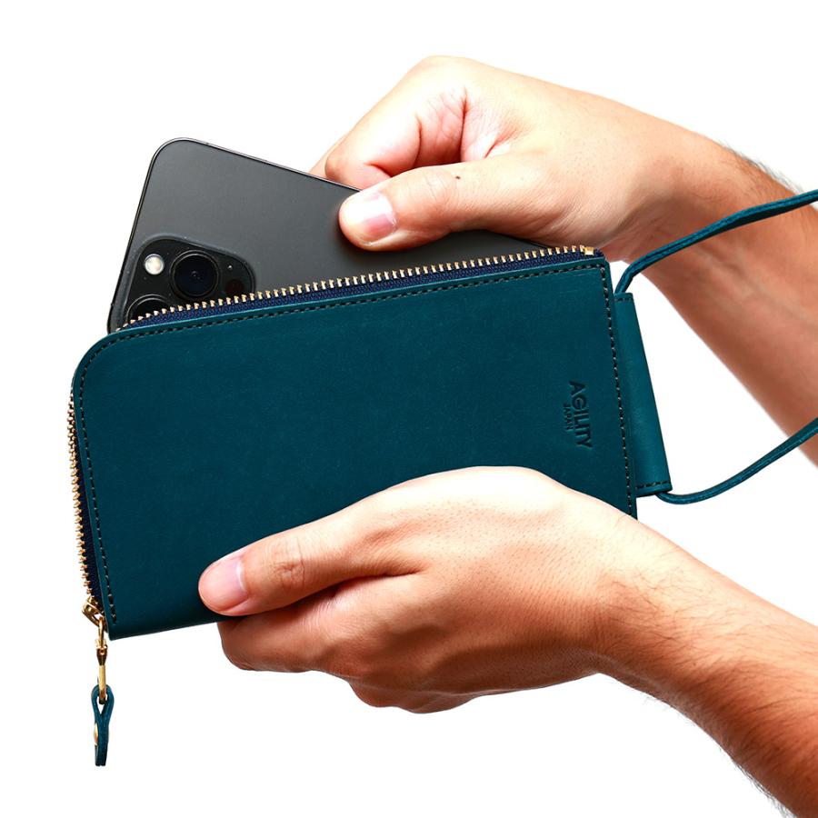 スマホポーチ スマホショルダー 長財布 L字 メンズ レディース コンパクト シンプル 革 本革 AGILITY affa アジリティアッファ SAYAポシェット_21