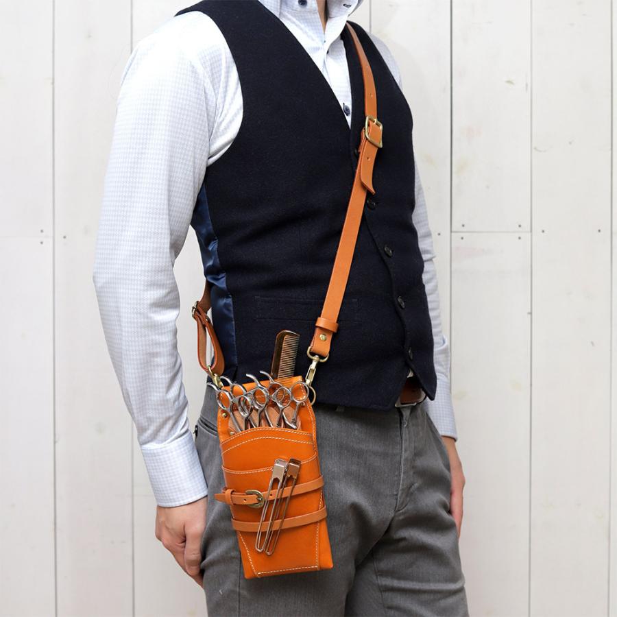 シザーケース 4丁 美容師 スタイリスト 本革 トリマー 腰 斜め掛け 日本製 AGILITY Pro アジリティプロ モンタナ | AGILITY | 20