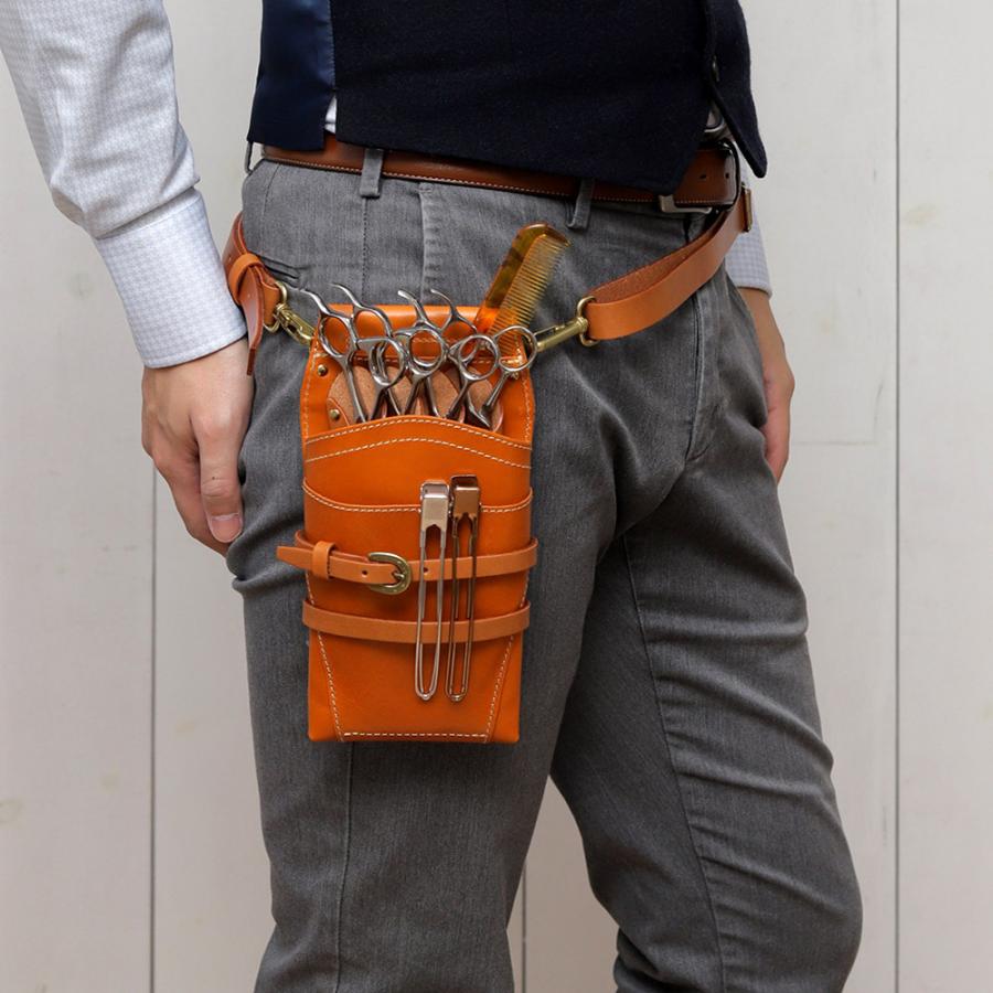 シザーケース 4丁 美容師 スタイリスト 本革 トリマー 腰 斜め掛け 日本製 AGILITY Pro アジリティプロ モンタナ | AGILITY | 21