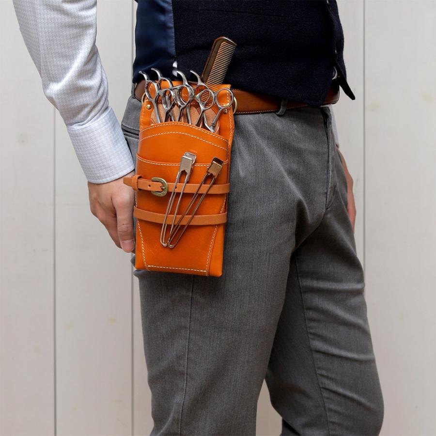 シザーケース 4丁 美容師 スタイリスト 本革 トリマー 腰 斜め掛け 日本製 AGILITY Pro アジリティプロ モンタナ | AGILITY | 22