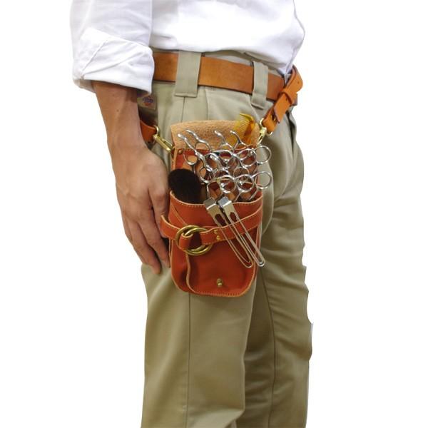 オールホワイト　７丁差し　革ベルト付　本革シザーケース　SCL-254/CWA オールホワイト 7丁差し 革ベルト付 本革シザーケース SCL-254