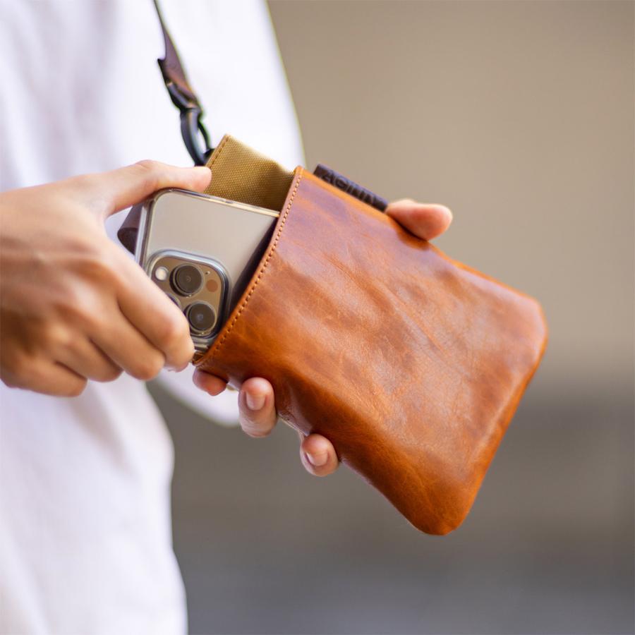 シザーバッグ ミニバッグ 本革 ナイロン サコッシュバッグ 縦型 おしゃれ 小さめ ショルダーバッグ AGILITY affa アジリティアッファ ウォーク | AGILITY | 22
