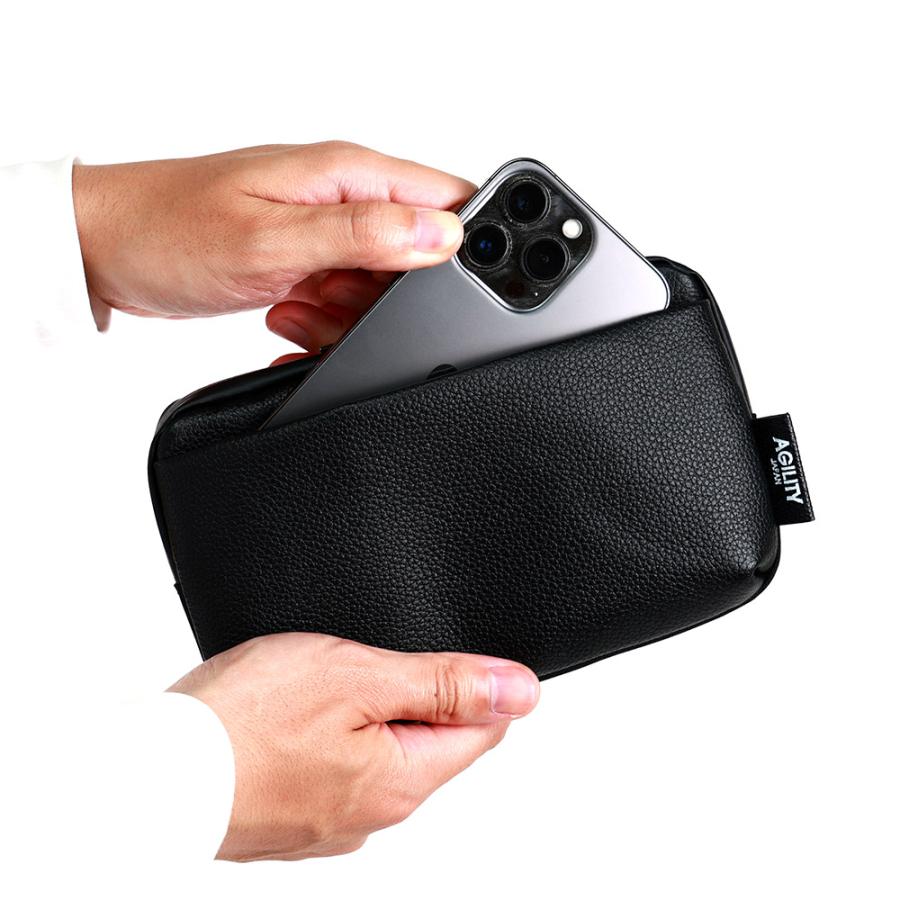お財布バッグ  スマホショルダー スマホバッグ 一体型 横 A6 お財布ショルダー ミニバッグ 撥水 AGILITY affa アジリティアッファ パークポシェットW | AGILITY | 13