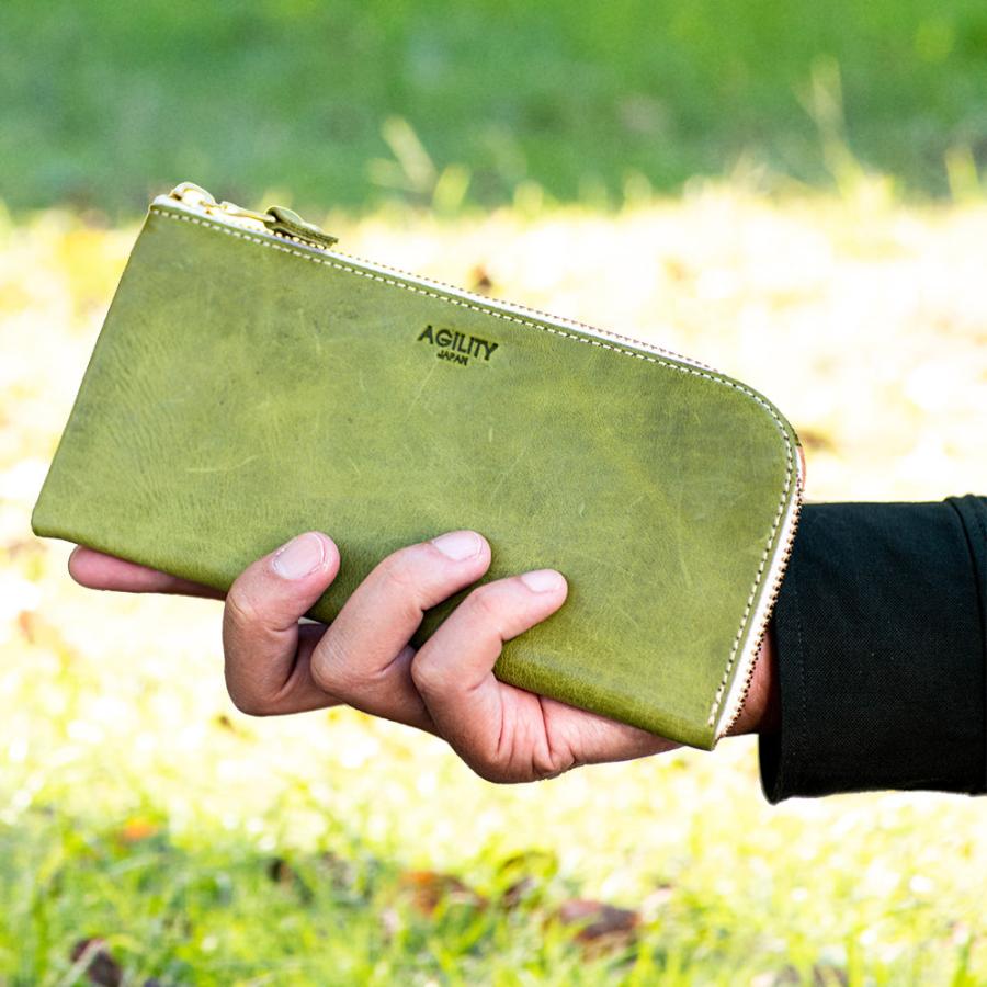 AGILITY（アジリティ） 長財布 L字ファスナー 財布 シンプル 軽量 薄型