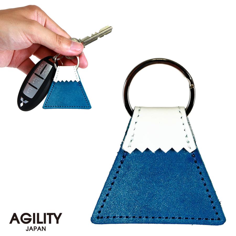 【ネコポス】キーホルダー 富士山 フジヤマ FUJIYAMA 本革 レザー お土産 ギフト プレゼント AGILITY affa アジリティ アッファ FUJIキーホルダー [M便 3/5] | AGILITY