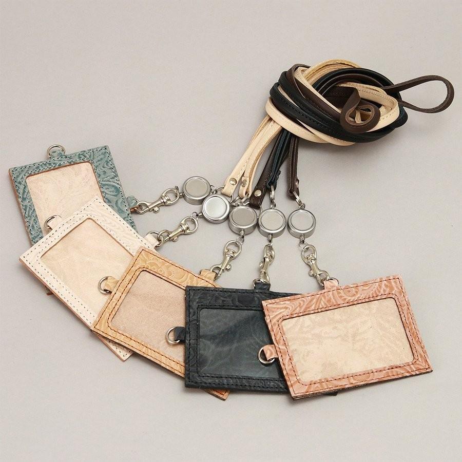 IDカードホルダー リール付き 本革 牛革 フラワー 型押し 社員証 入館証 名札 AGILITY affa アジリティ アッファ リールIDホルダー | AGILITY | 08