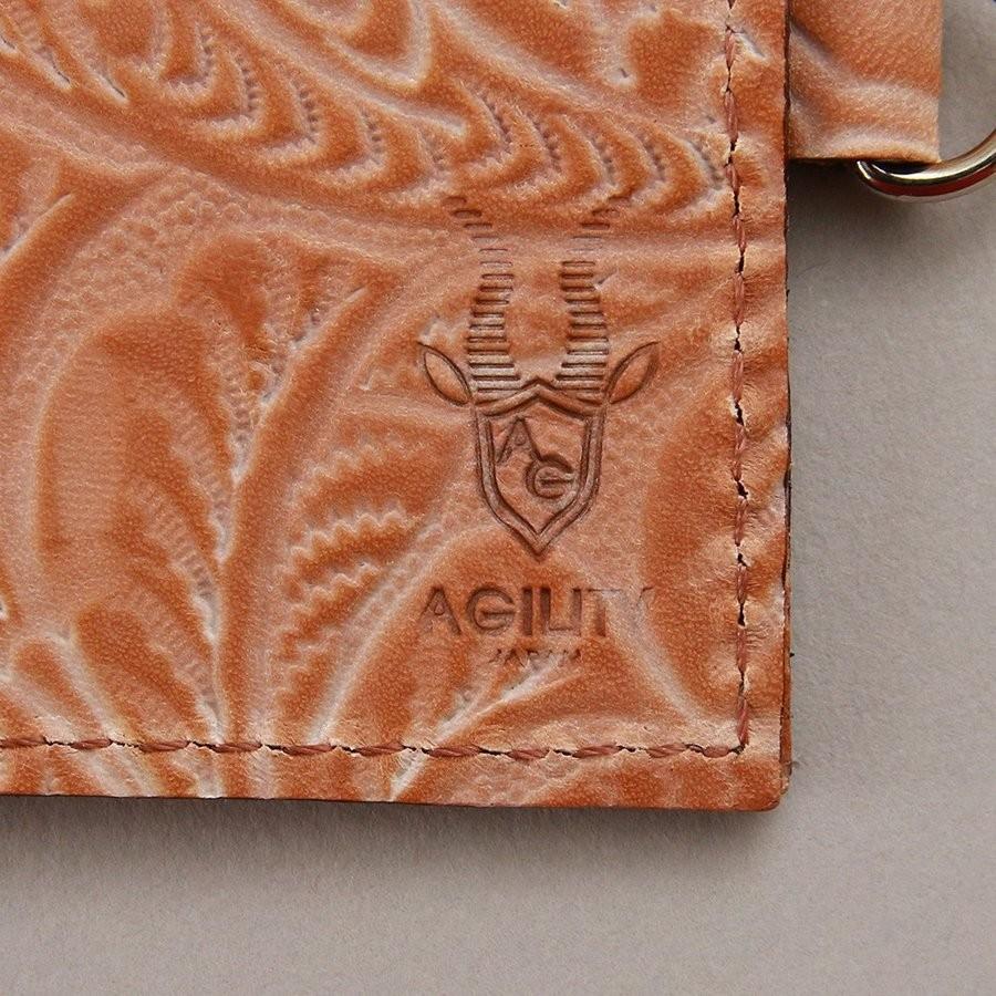 IDカードホルダー リール付き 本革 牛革 フラワー 型押し 社員証 入館証 名札 AGILITY affa アジリティ アッファ リールIDホルダー | AGILITY | 12