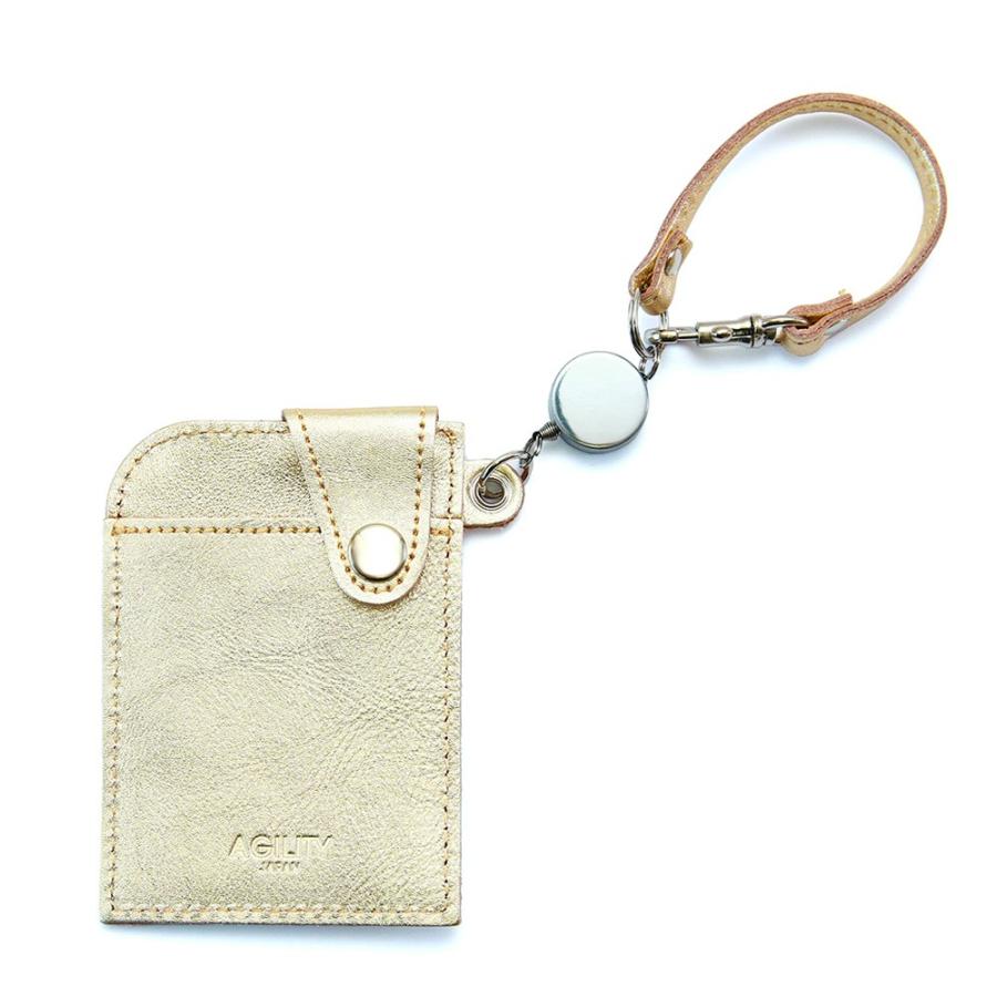 AGILITY（アジリティ） パスケース リール付き ゴールド シルバー 箔