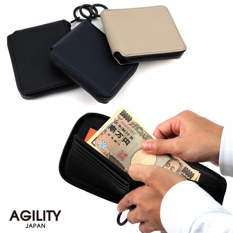 AGILITY（アジリティ） 二つ折り財布 折財布 ラウンドファスナー