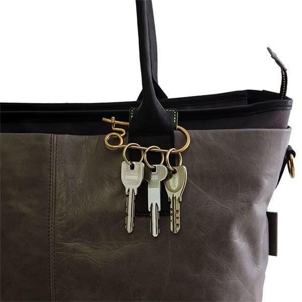 AGILITY（アジリティ） 【ネコポス】キーホルダー 安全ピン 真鍮 牛革