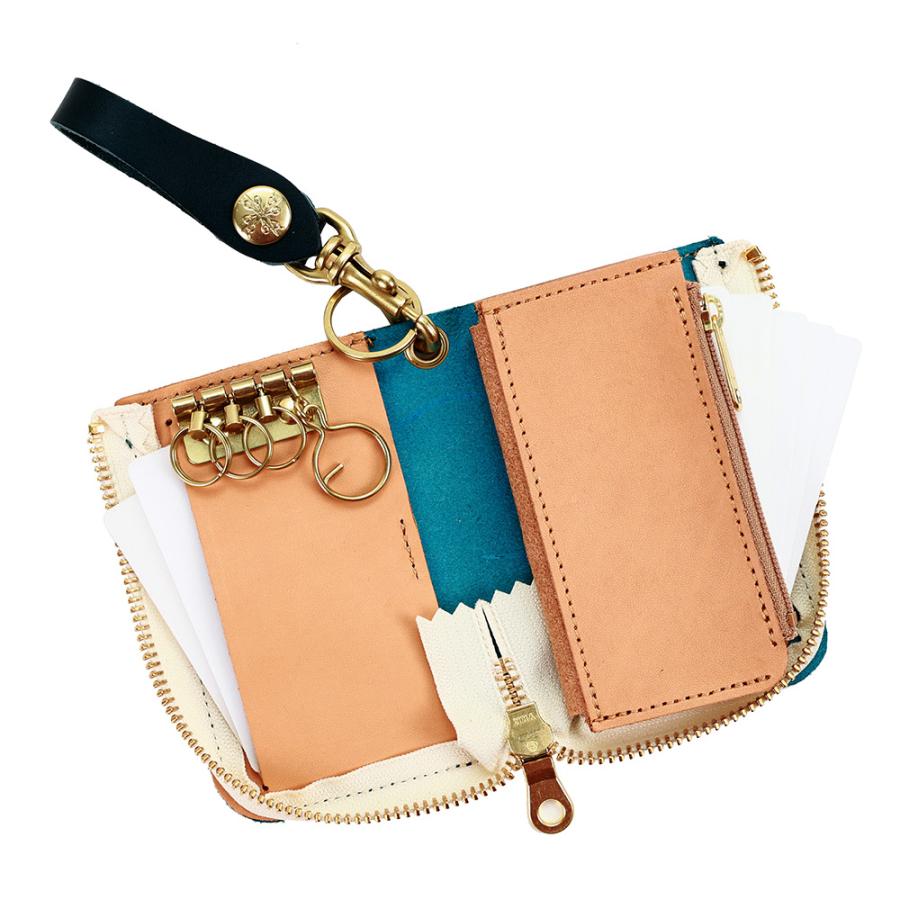 ラシット　ライトブルー レザー キーケース　コインケース ラシット ライトブルー レザー キーケース コインケース Amazon