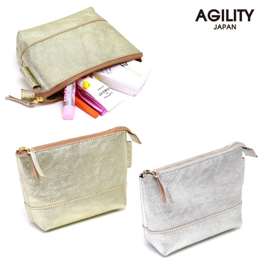 AGILITY（アジリティ） ミニポーチ コスメポーチ アクセサリ 小物 牛革 