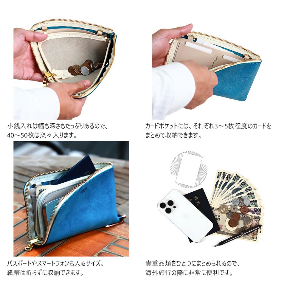 財布 長財布 L字ファスナー 旅行財布 革 レザー スマホポーチ