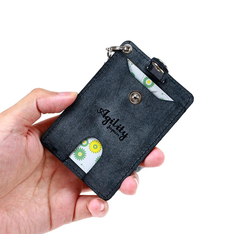 【ネコポス】パスケース リール 定期入れ メンズ リール付きパスケース ICカード 2枚 ペンギン 本革 AGILITY affa アジリティ アッファ ピスト[M便 4/5] | AGILITY | 21