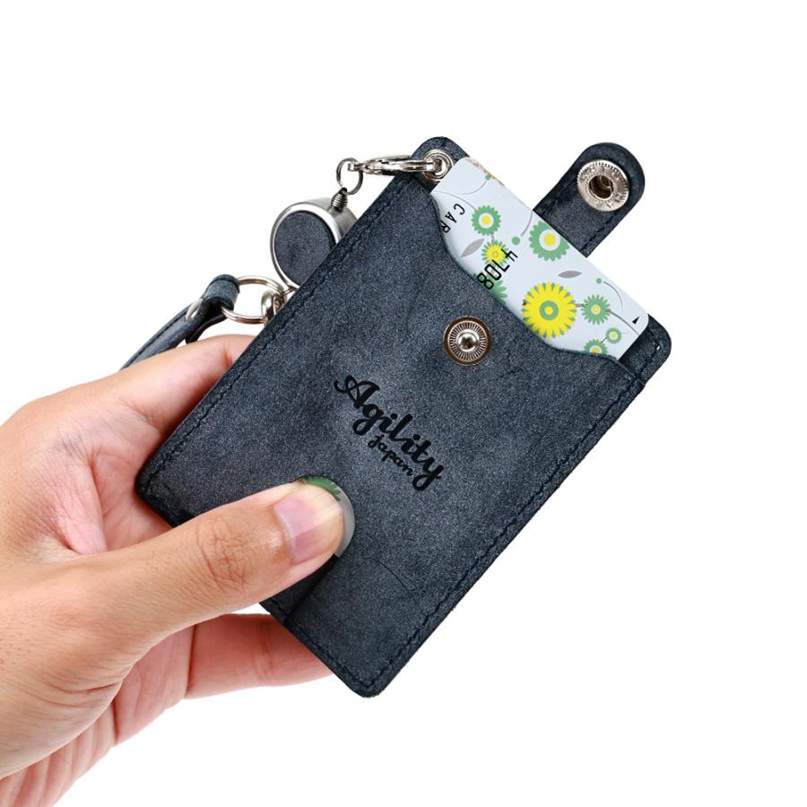 【ネコポス】パスケース リール 定期入れ メンズ リール付きパスケース ICカード 2枚 ペンギン 本革 AGILITY affa アジリティ アッファ ピスト[M便 4/5] | AGILITY | 22