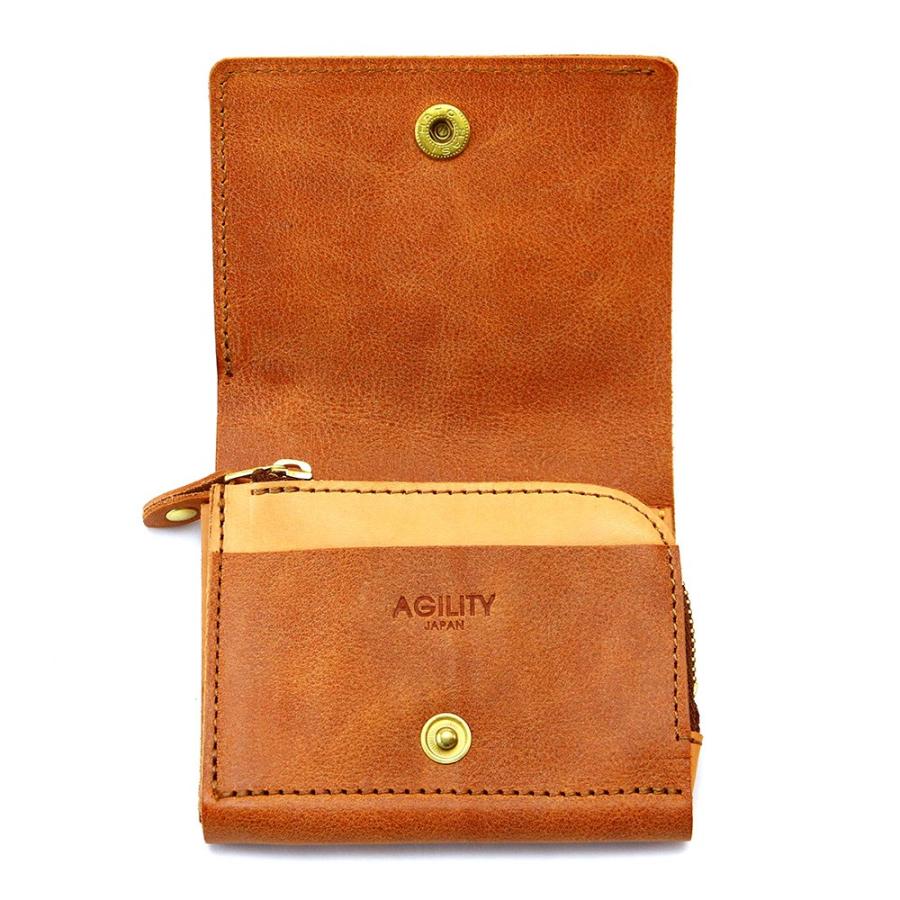AGILITY（アジリティ） 二つ折り財布 フラップ 縦 L字ファスナー