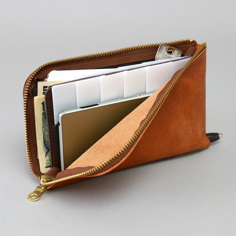 AGILITY 長財布 L字 スマホが入る 大容量 6.7インチ 2台持ち 革