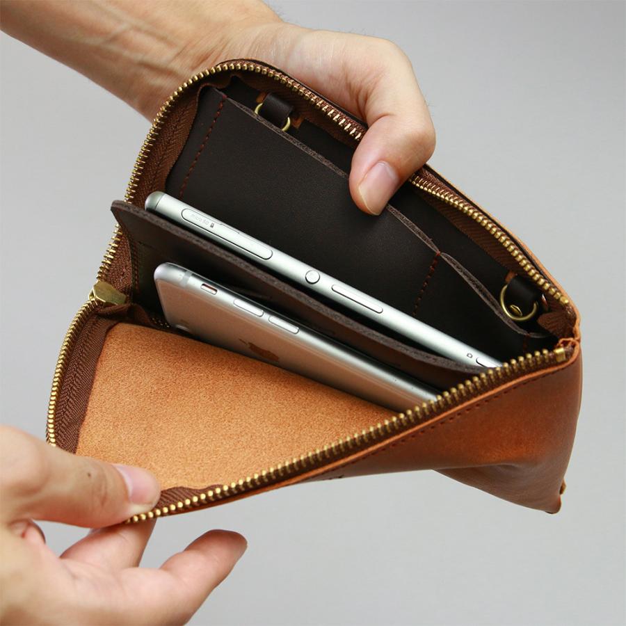 AGILITY 長財布 L字 スマホが入る 大容量 6.7インチ 2台持ち 革