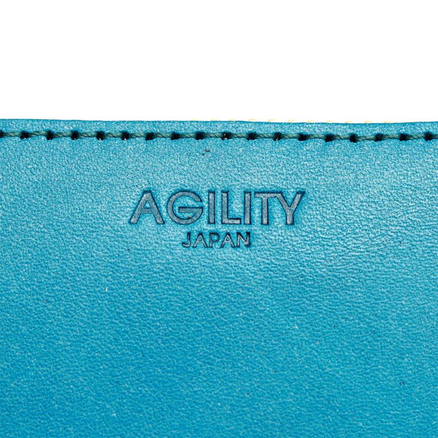 AGILITY 青色 長財布 ジッパーポケット付き AGILITY 長財布
