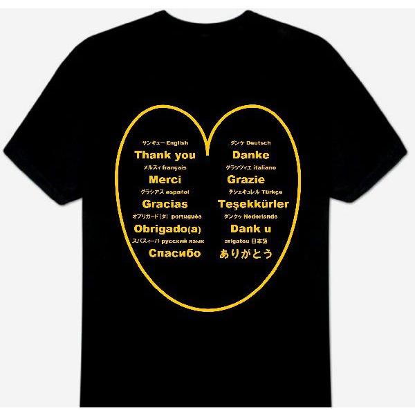 Ｔシャツ ブラック 黒 S・M・L・XL・2XL(XXL) 半袖　ありがとう THANK YOU T-Shirt｜peace-and-happiness