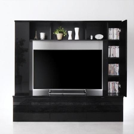 テレビ台169cm 50インチV型対応 ブラック 鏡面仕上げ 黒 壁面 テレビ台169cm 50インチV型対応 ブラック 鏡面仕上げ 黒 壁面